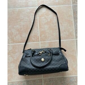 Rioni Moda Italia Signature Black Leather Shoulder Bag, Rectangle Purse